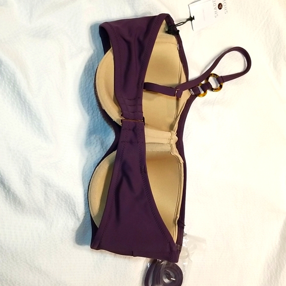 NWT SINGLE SHOULDER MOLDED CUP BIKINI SWIM BRA TOP WITH EXTRA STRAP - Picture 4 of 5